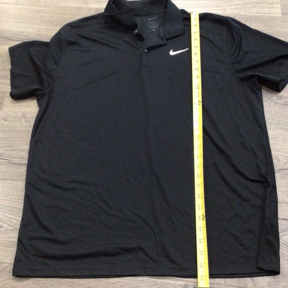 Nike Mens DriFit Golf Polo Black White Chest Logo Lightweight Size XL - Picture 6 of 6